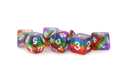 16mm Resin Poly Dice Set - Rainbow
